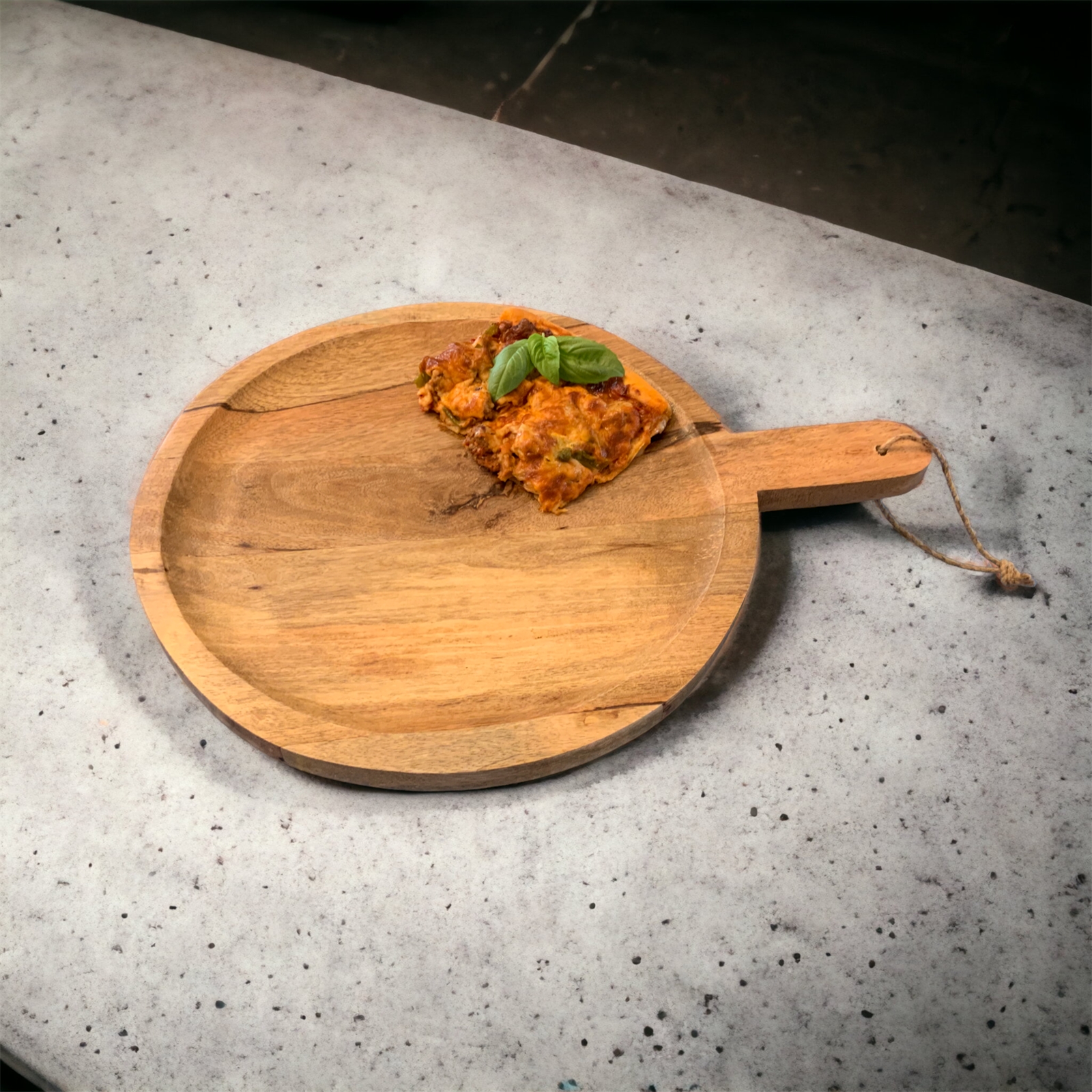Round Handled Platter - Natural 